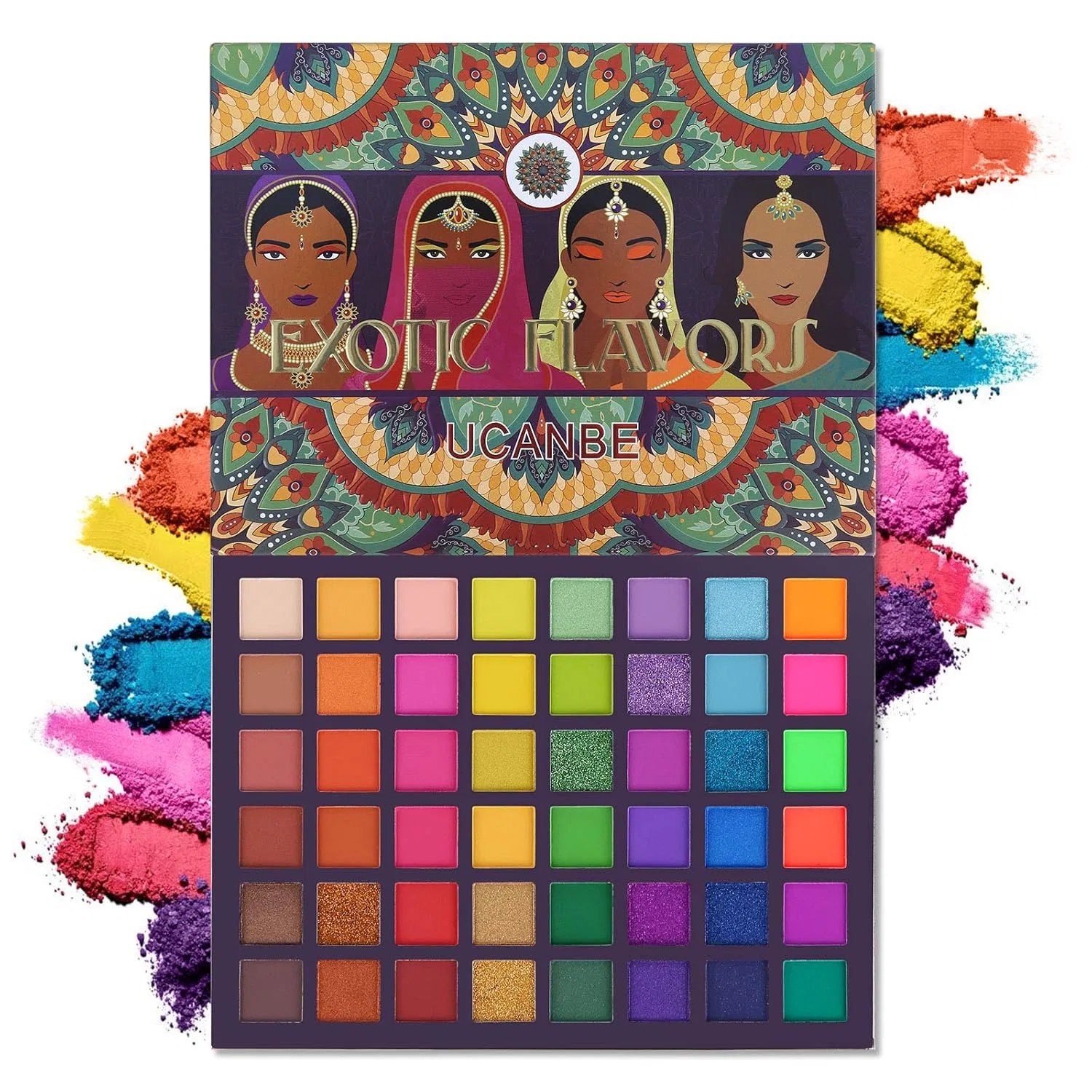 Палетка теней для век EXOTIC FLAVORS 48 оттенков Beauty Glazed, Multicoloured