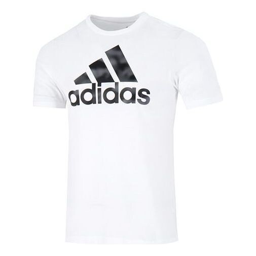 

Футболка Men's adidas Camo T Athleisure Casual Sports Logo Round Neck Short Sleeve White T-Shirt, мультиколор