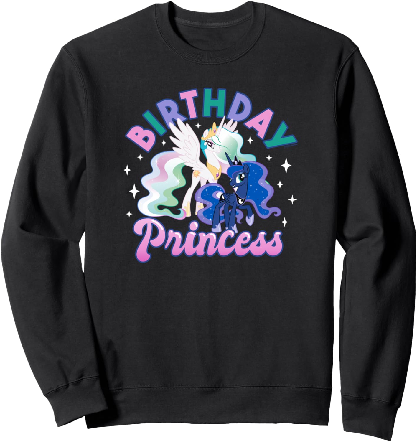 

Толстовка с изображением принцесс Селестии и Луны из мультфильма «Мой маленький пони» на день рождения, черная My Little Pony