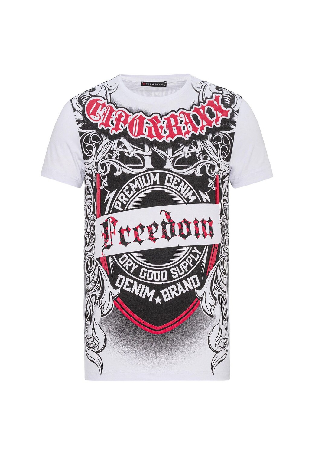 

Футболка с крутыми принтами CIPO & BAXX, белый