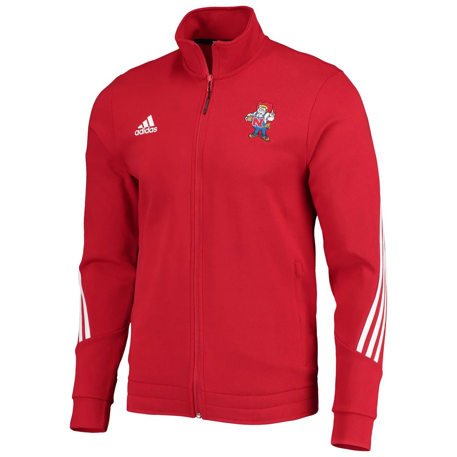 

Мужская модная спортивная куртка с молнией во всю длину Scarlet Nebraska Huskers adidas