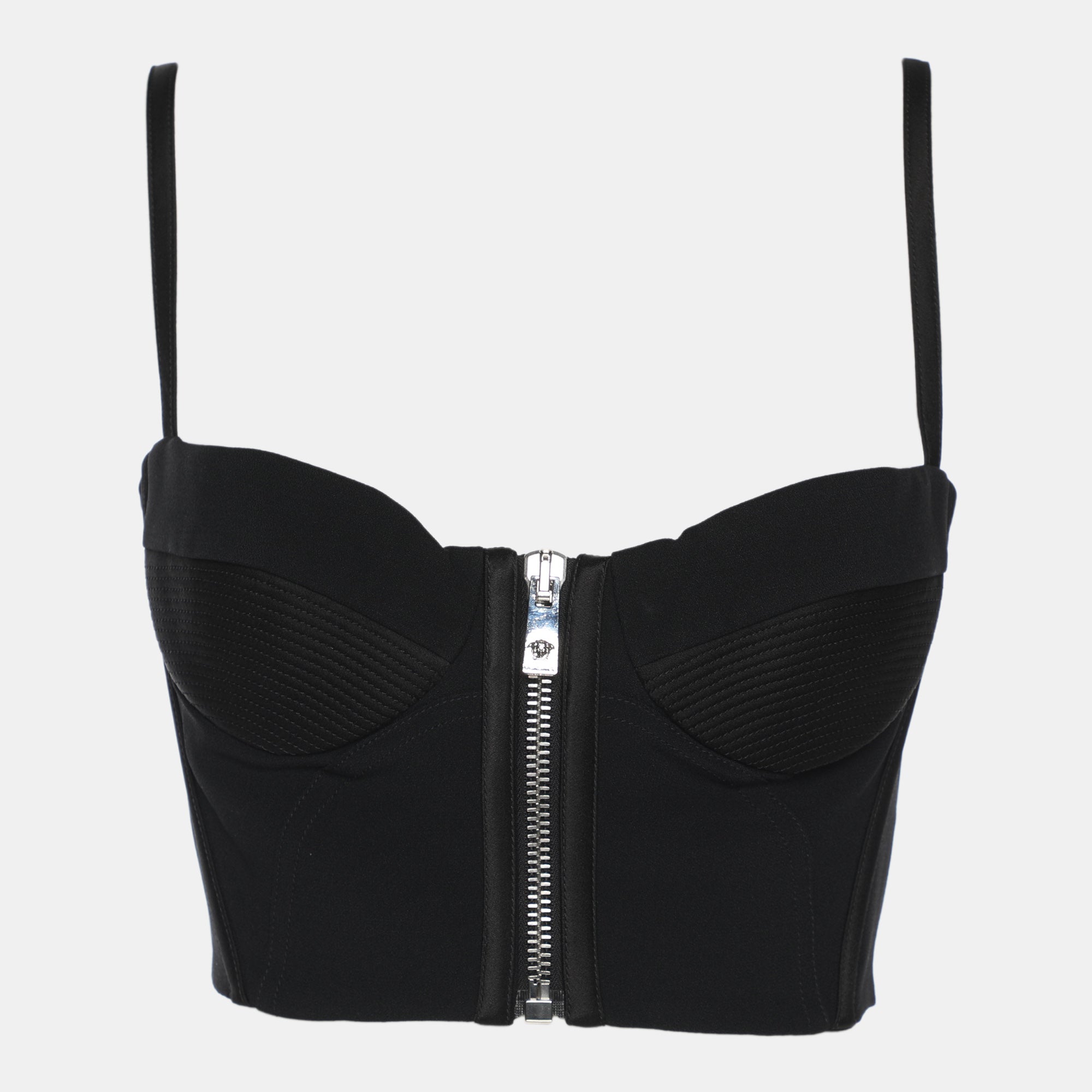 

Укороченный топ из черного крепа от Versace