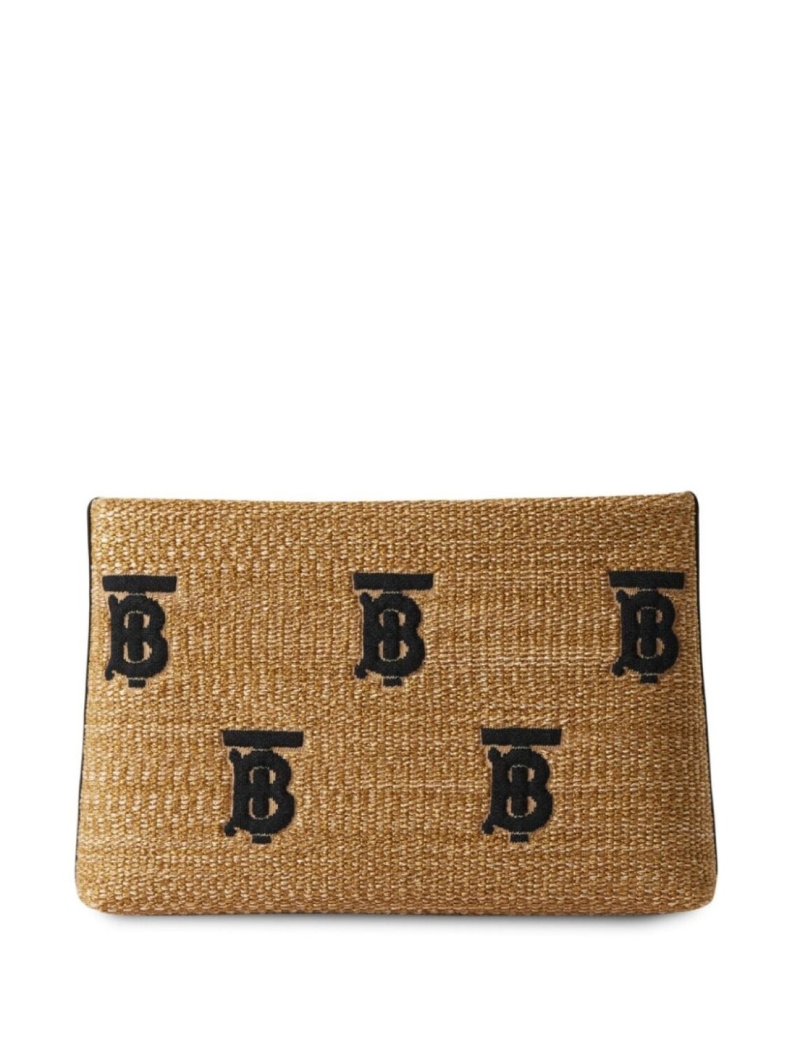 

Клатч Burberry из рафии с монограммой, нейтральный цвет