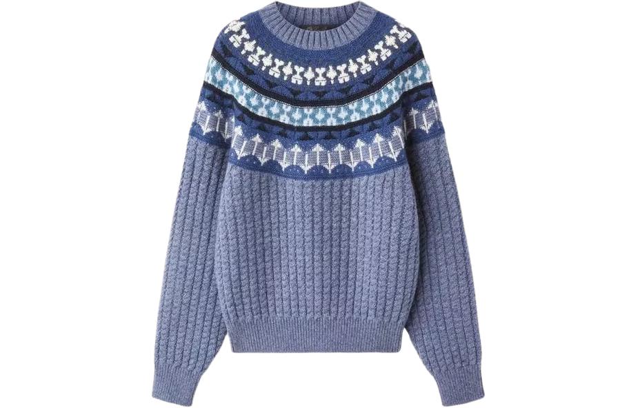 

Loro Piana Свитер с круглым вырезом женский сине-фиолетовый