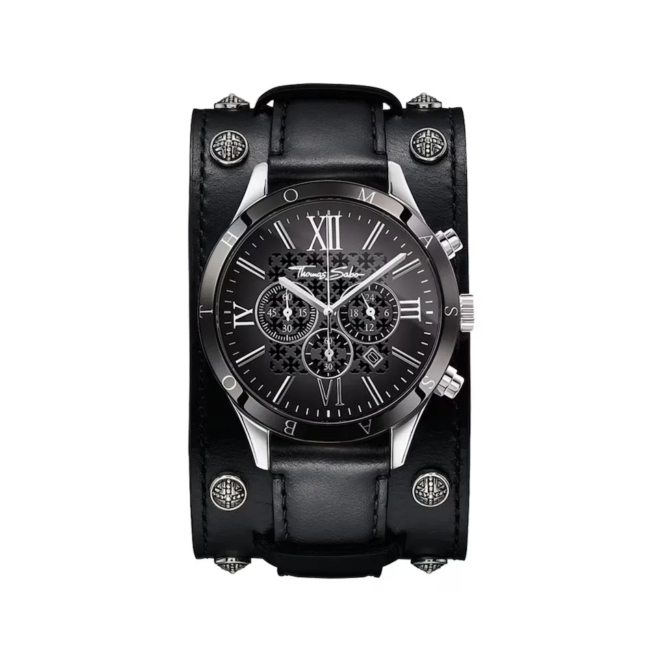 

Мужские стальные часы-хронограф Rebel Icon Thomas Sabo, черный