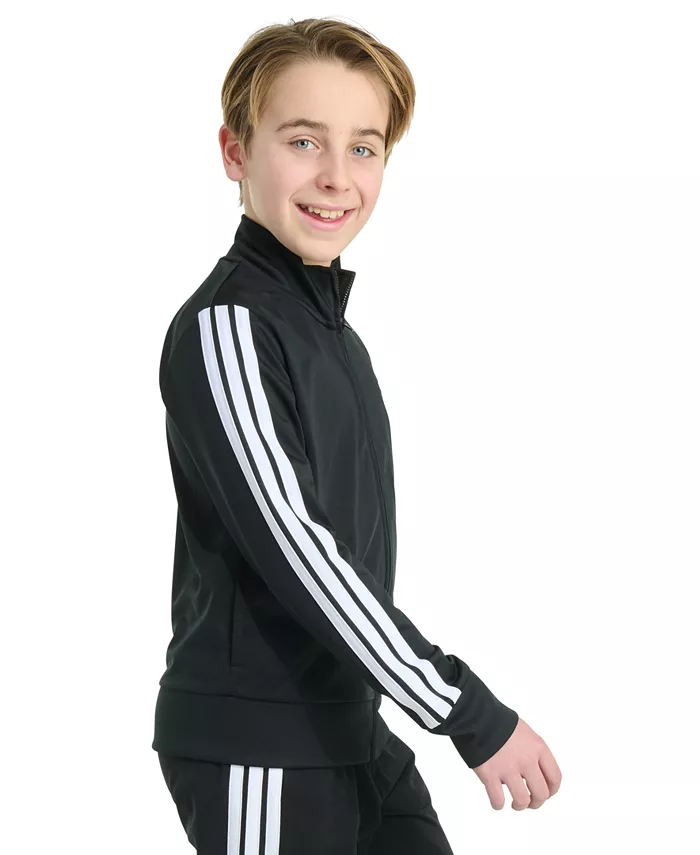 Большая детская трикотажная куртка с длинным рукавом на молнии Essential adidas, черный — фото 4