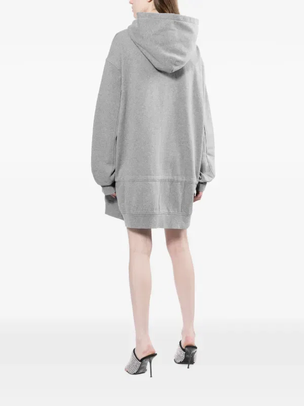 Платье с заниженной талией и капюшоном Alexander Wang, серый — фото 4