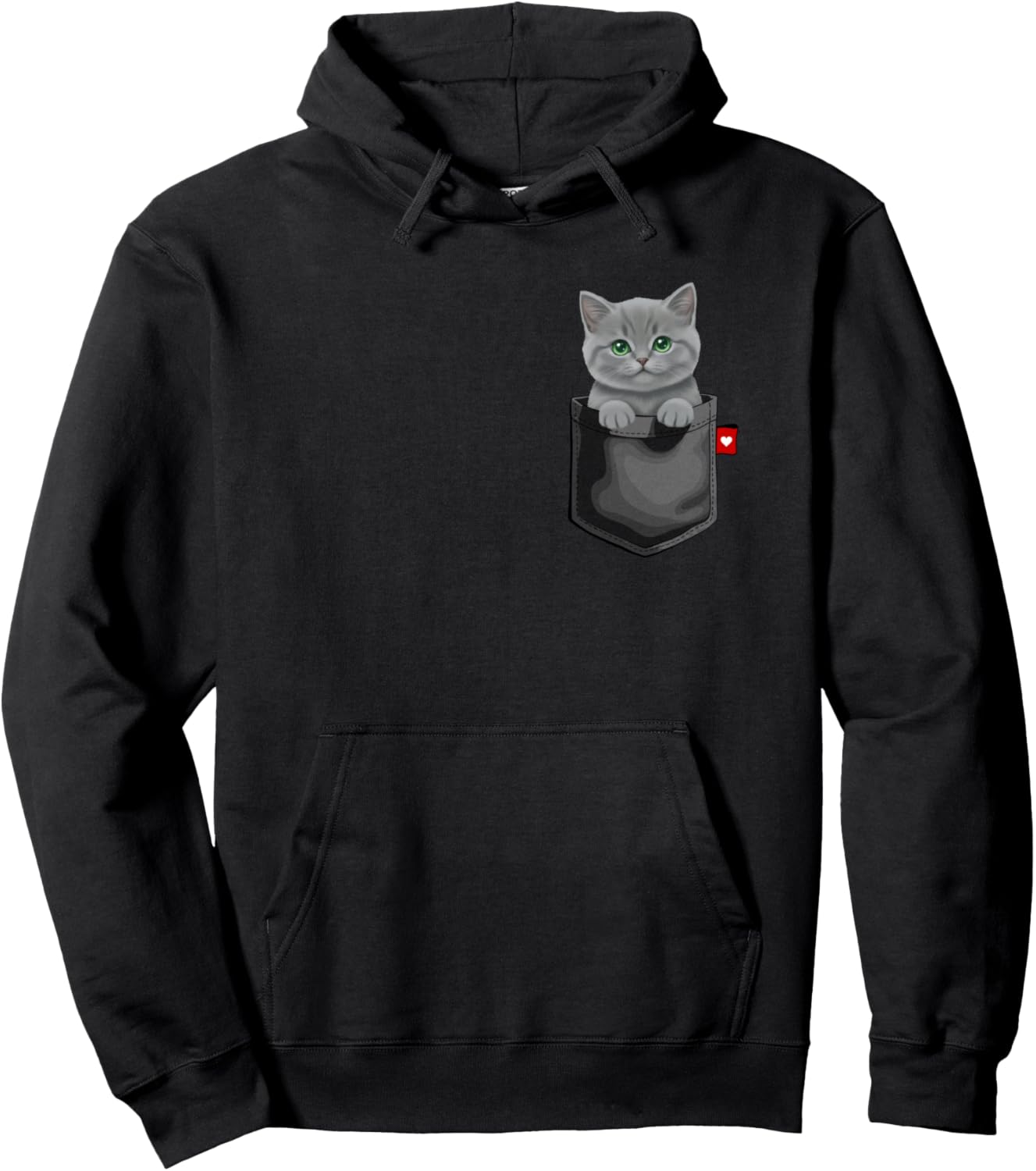 

Британская короткошерстная кошка, милый котенок, выглядывающий из кармана, толстовка Funny Cat In Pocket For Cat Lovers Donaonca, черный