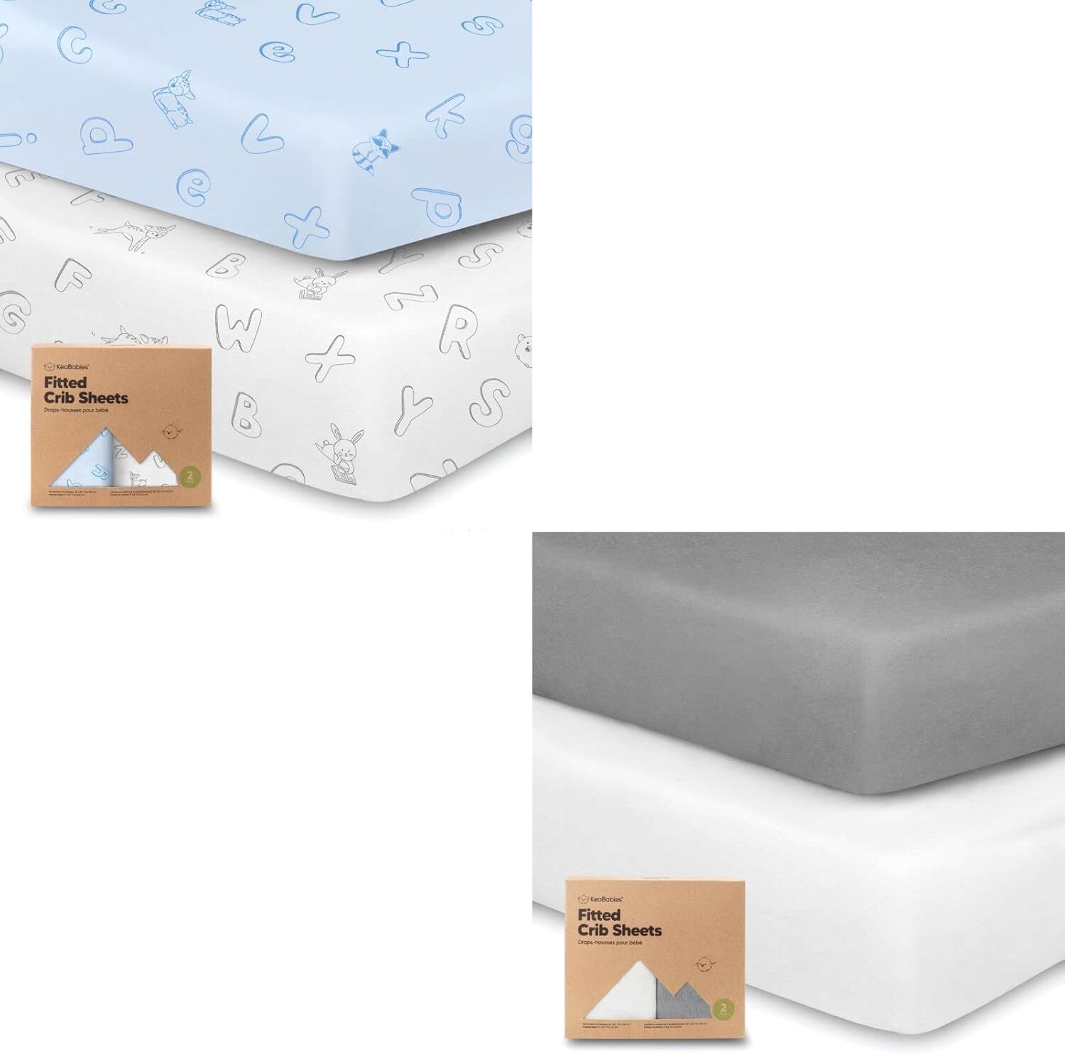 

Kea 2-Pack органических простыней для кроватки для мальчиков и девочек - простыня для кроватки из джерси KeaBabies