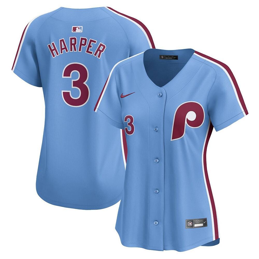 Женская джерси Nike Bryce Harper Light Blue Philadelphia Phillies Alternate Limited Player, цвет Phl Light