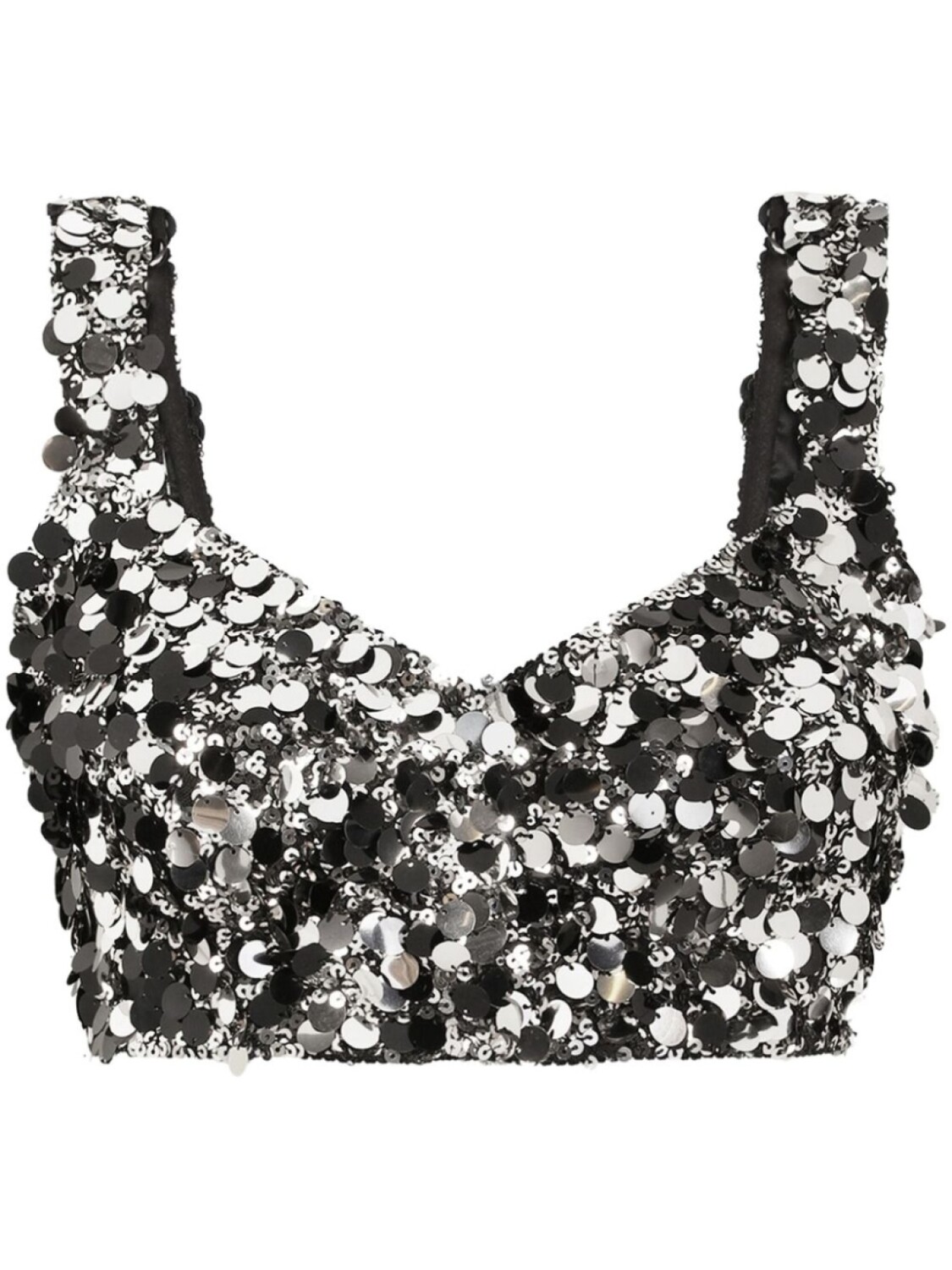 

Укороченный топ с пайетками Dolce & Gabbana, серебряный