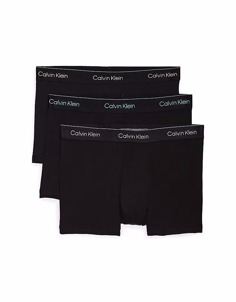 

Calvin Klein - Icon Cotton Stretch - комплект из 3 пар трусов-брифов из эластичного хлопка черного цвета с цветным логотипом на поясе
