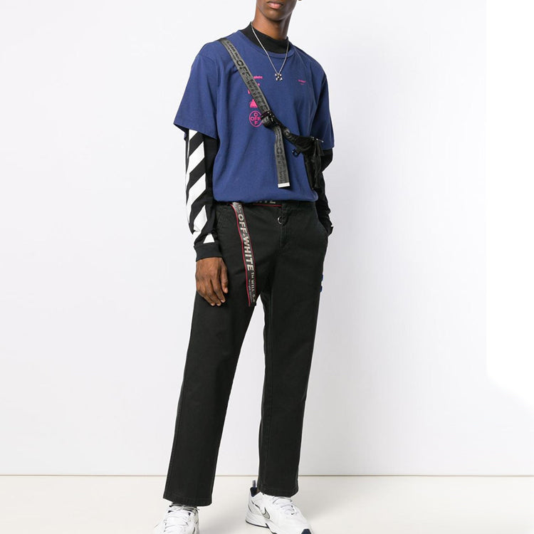 Футболка Off-White Mariana Painting Applique Short-sleeve Tee Men's Blue — фото 3