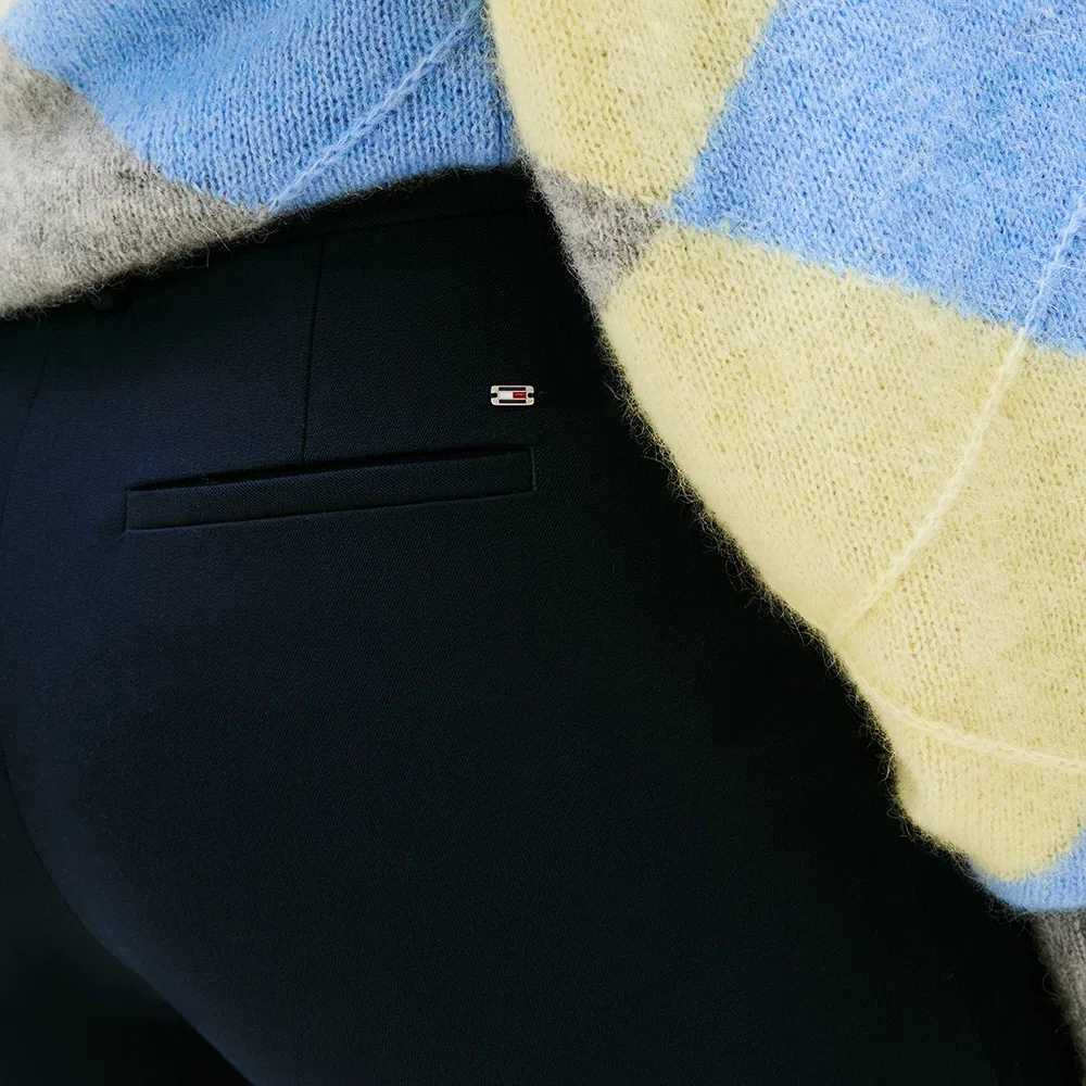 Женские брюки клёш из габардина тёмно-синие от Tommy Hilfiger Women — фото 4