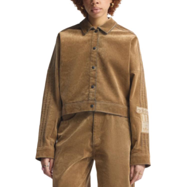Adidas Originals Куртка женская из щеточной саржи, Yellow Cardboard — фото 3