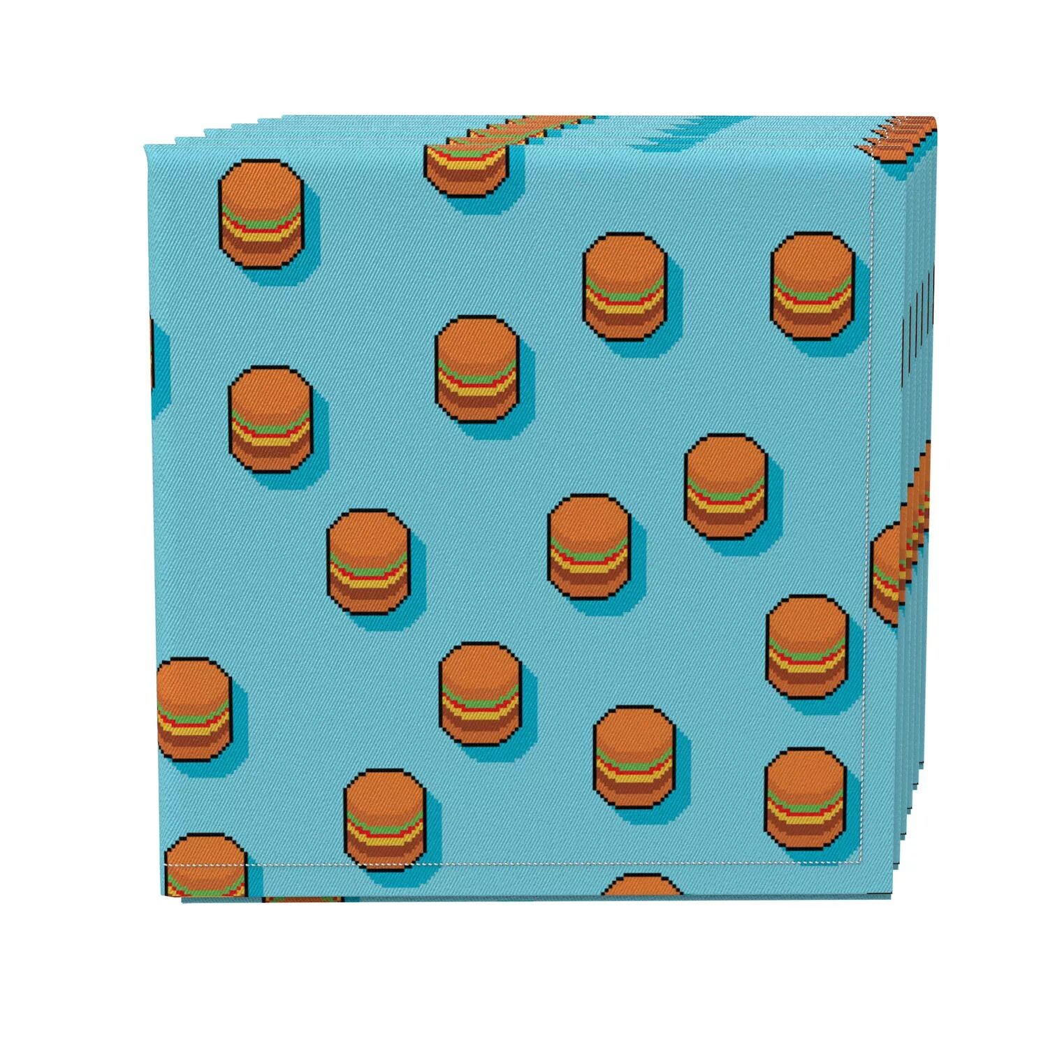 

Набор салфеток из 4 шт., 100% хлопок, 20х20 дюймов, Pixel Burgers