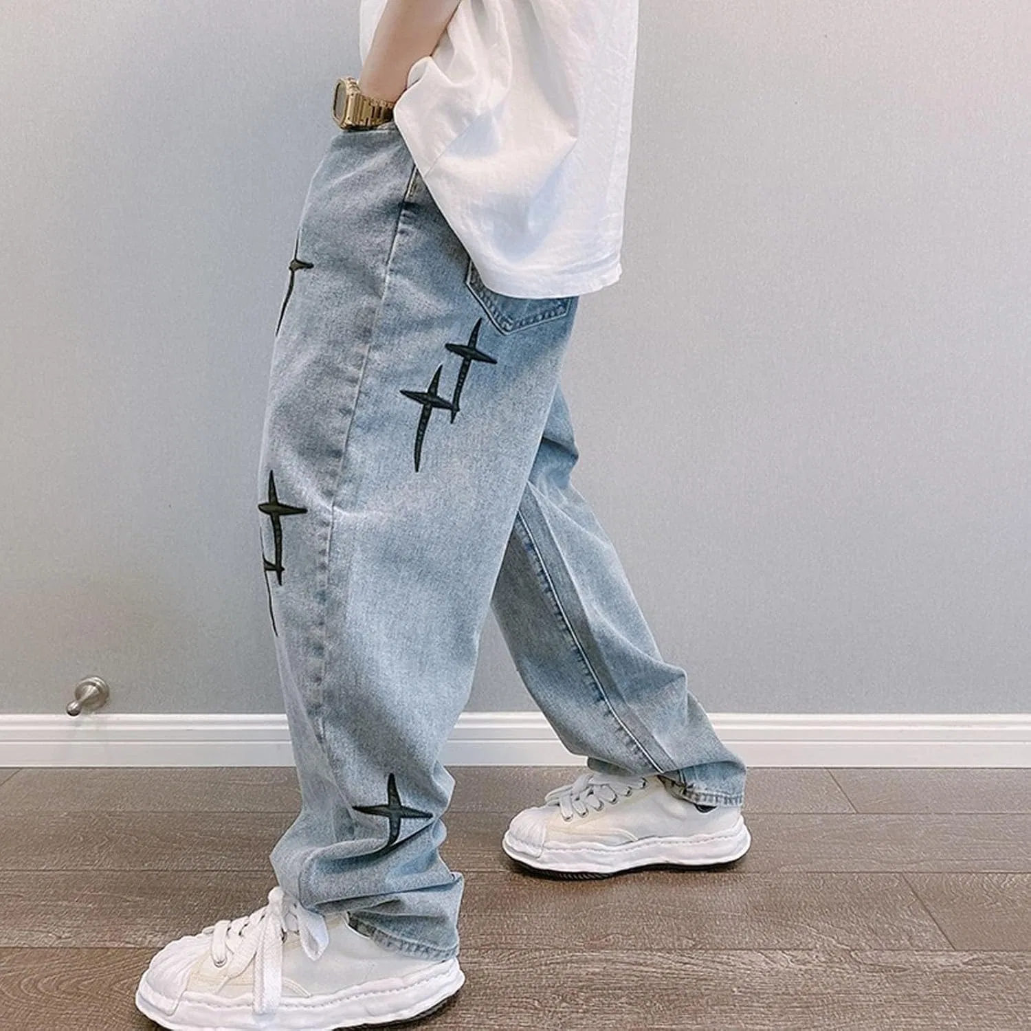 Джинсы slim fit, синие — фото 3