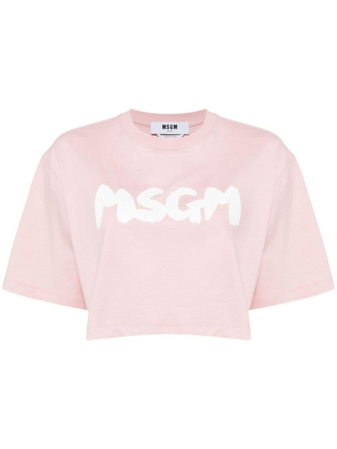 

MSGM укороченная футболка с логотипом, розовый