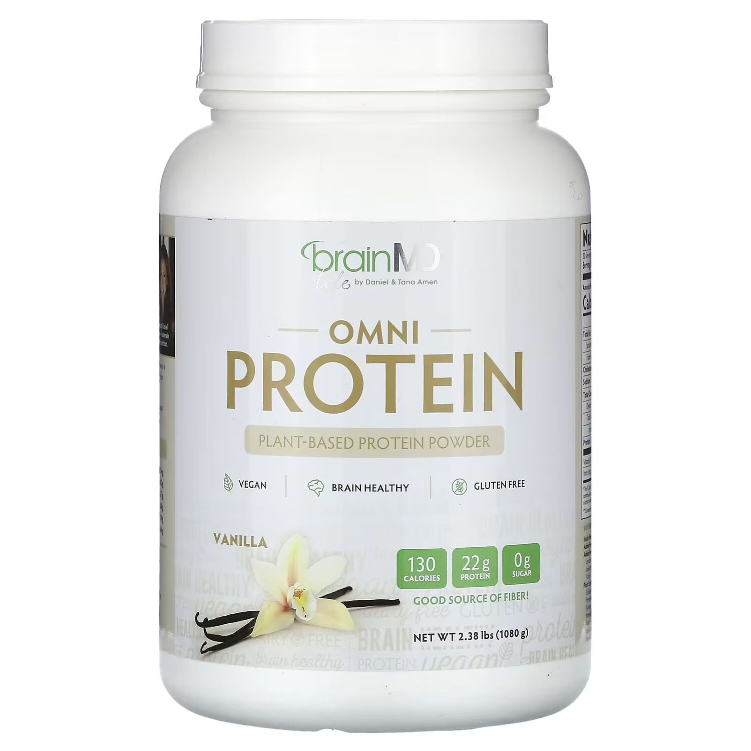 

Omni Protein, Протеиновый порошок на растительной основе, ваниль, 1080 г (2,38 фунта) Brainmd