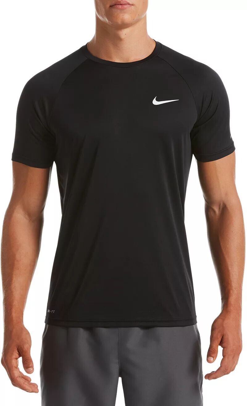 

Мужской рашгард с короткими рукавами Nike Essential Hydroguard, черный