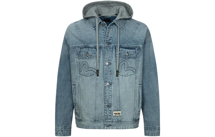 

Джинсовая куртка мужская джинсовая синяя Evisu, синий