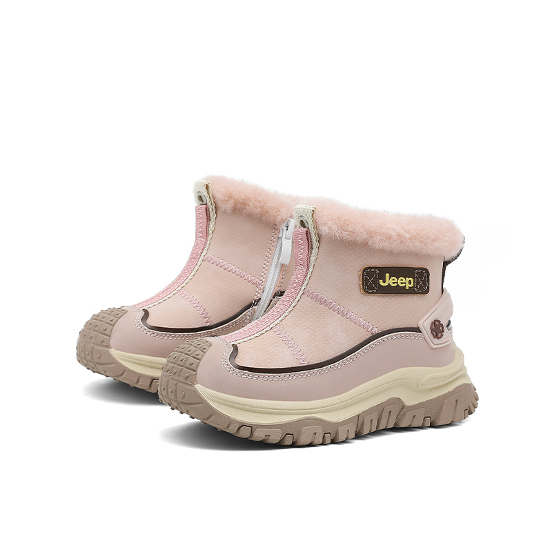 Высокие детские ботинки Khaki Brown Lotus Pink Kids' Jeep, Khaki Brown/Lotus Pink — плотный хлопок — фото 4