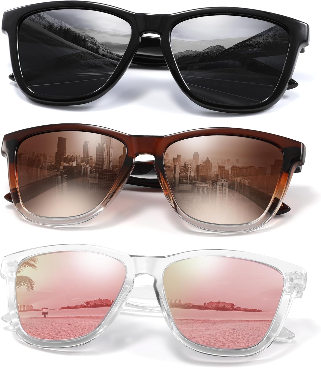 

Поляризованные солнцезащитные очки для женщин, модные, классические, в стиле ретро, ​​женские солнцезащитные очки для мужчин, очки для вождения, защита от УФ-излучения kunchu, Black+ctc+tpinks