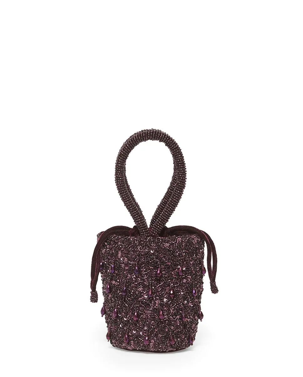 

Сумка-куб с ручкой, расшитая бисером Sfera, фиолетовый