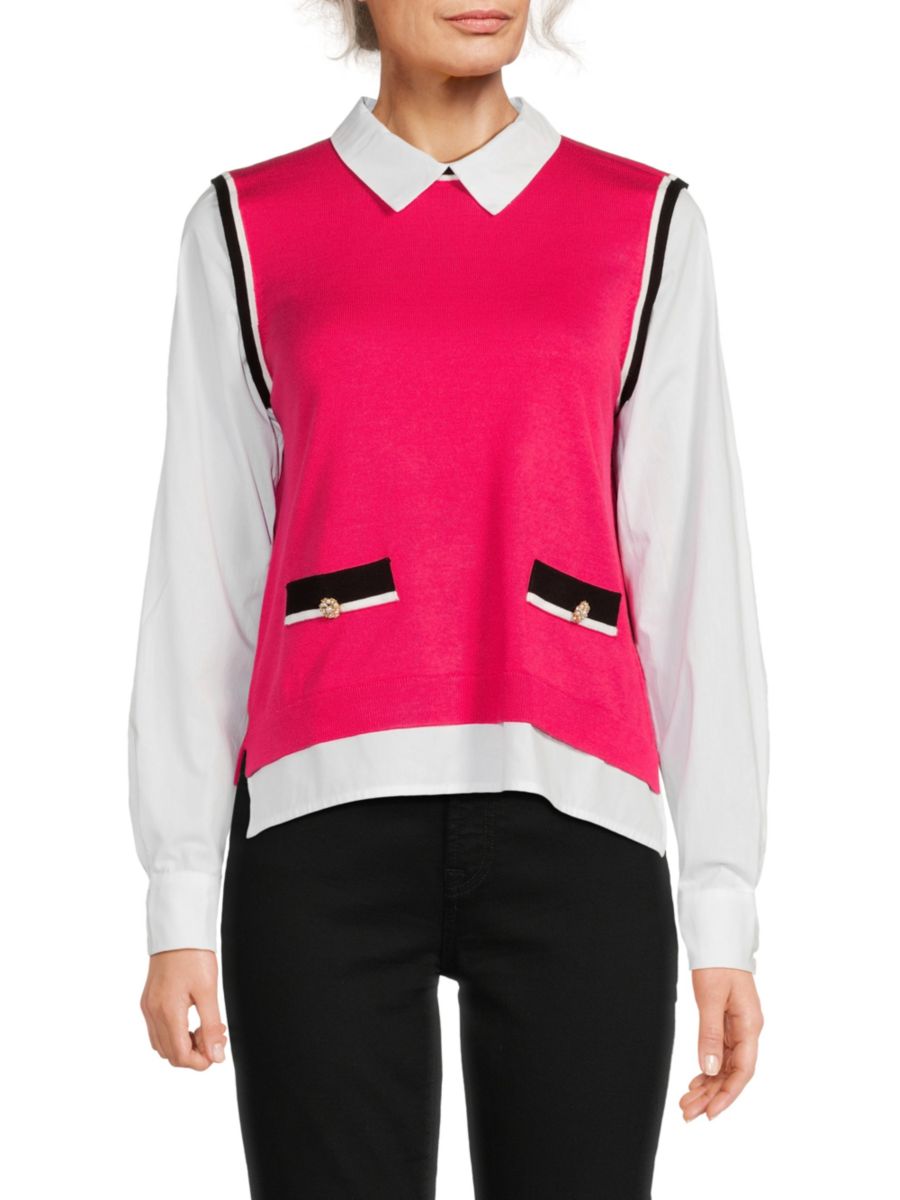 

Свитер с расклешенным воротником Karl Lagerfeld Paris, цвет Teaberry