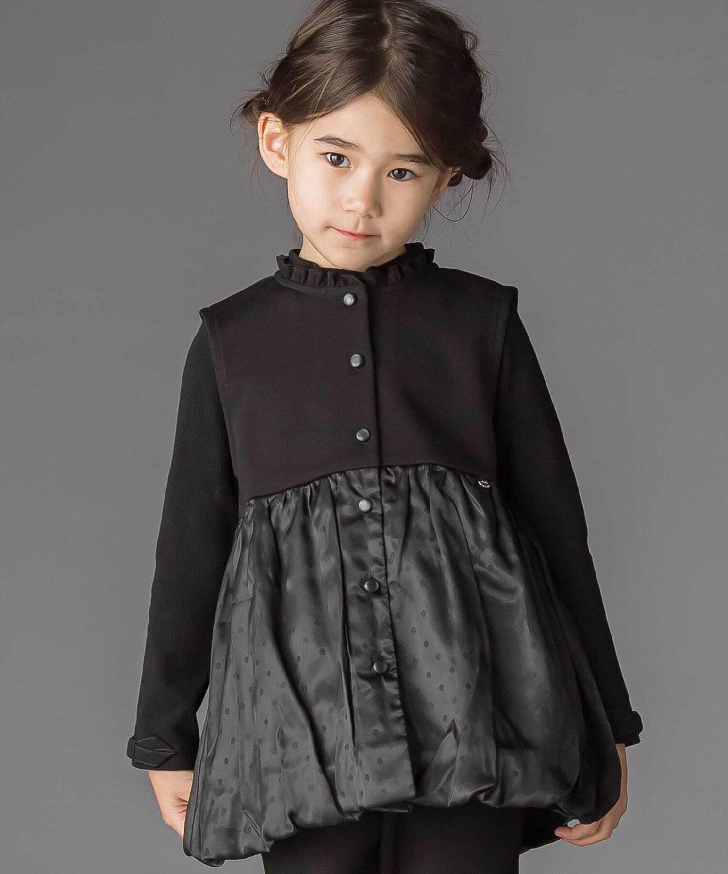 Жилет в горошек + брюки из ткани понте (95~150 см) BeBe Petits Pois Vert, Black — фото 4