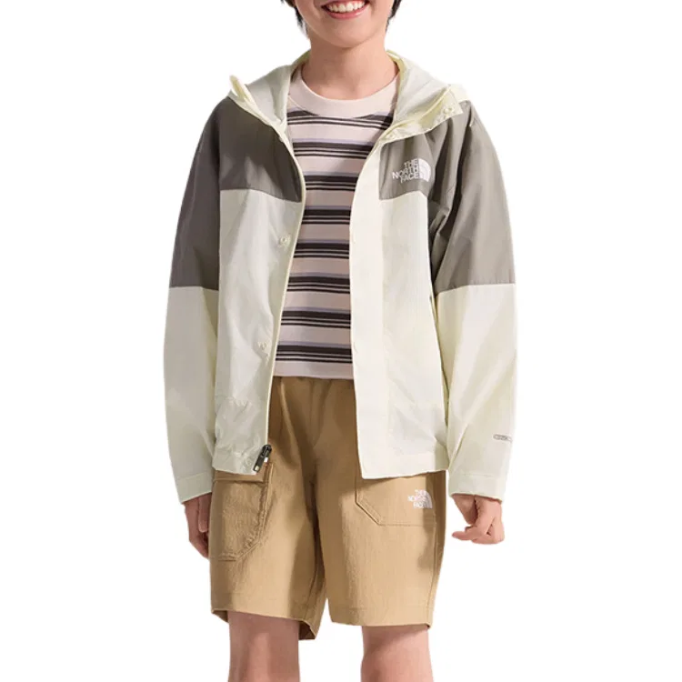 Детская куртка с капюшоном тонкая THE NORTH FACE, Dune White Gravel Gray