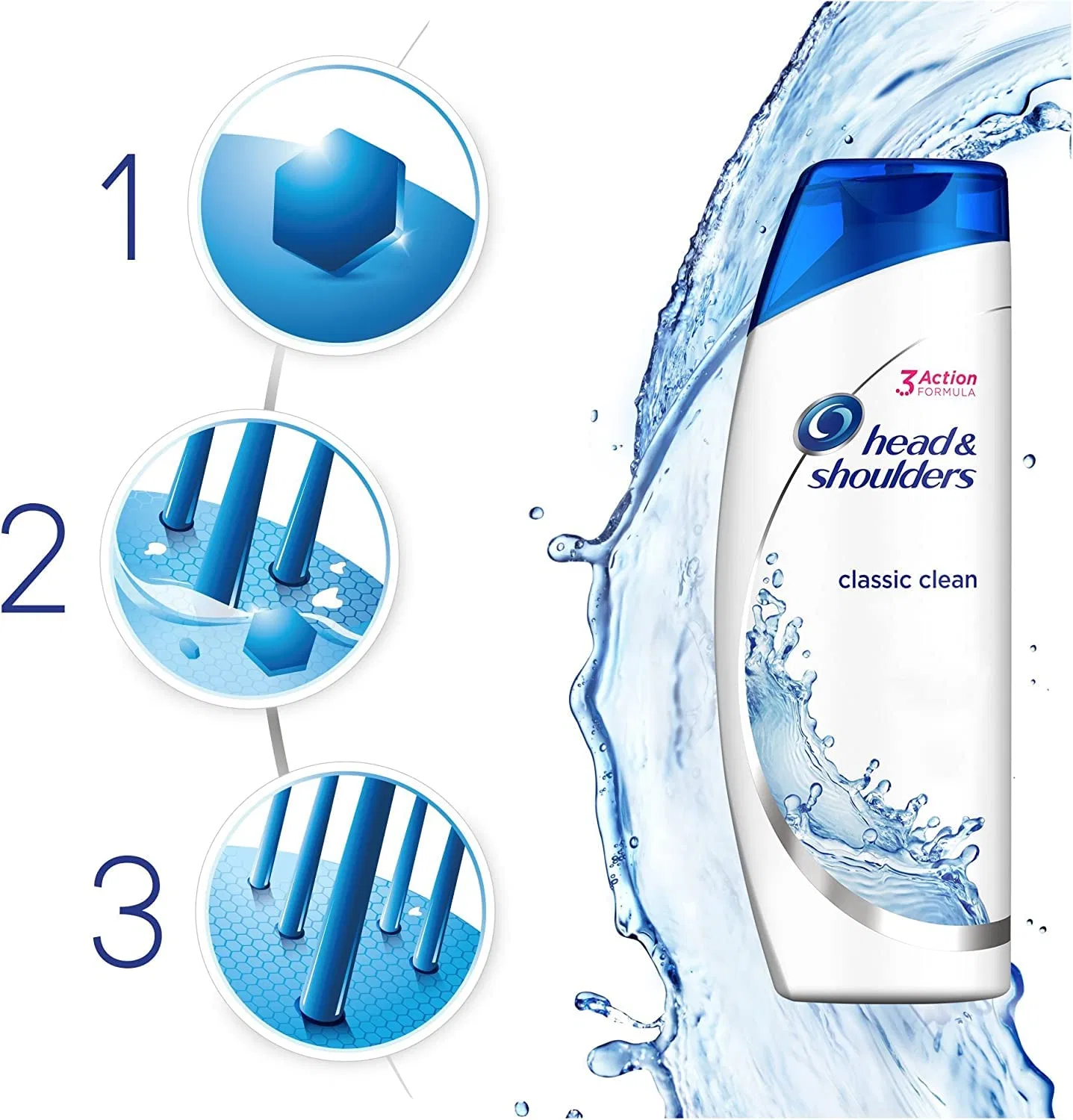 Набор шампуней от перхоти Head & Shoulders Classic Clean, 3 х 500 мл Head & Shoulders — фото 2