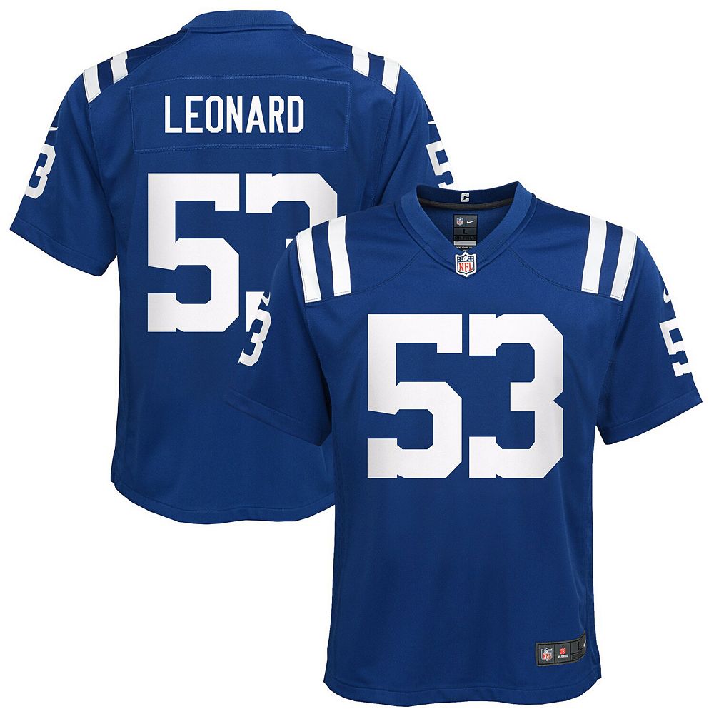 

Молодежная майка Nike Shaquille Leonard Royal Indianapolis Colts Game, цвет Clt Blue