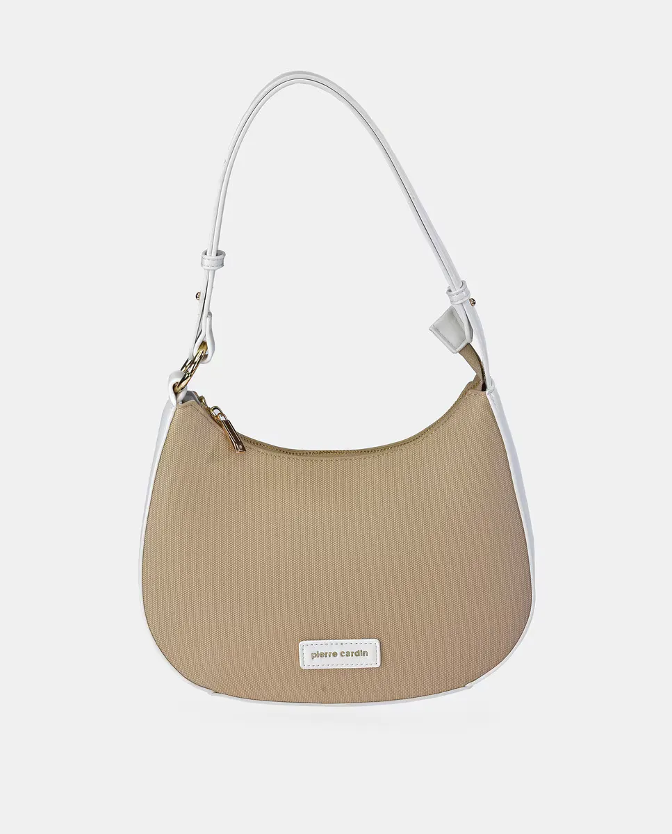 

Мини-сумка-хобо на молнии Pierre Cardin из парусины, белый