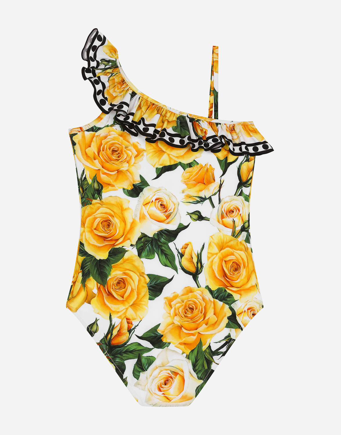Слитный купальник из спандекса с принтом желтых роз Dolce & Gabbana, принт — фото 2