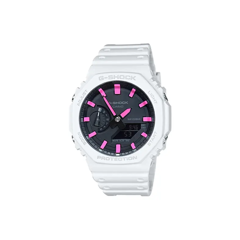 

CASIO Часы Unisex Liquid Crystal/Analog Dual Display Series Black Watch, Classic Pink Ink White