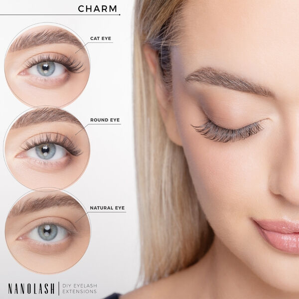 Накладные ресницы Charm в пучках, 36 шт./1 упаковка. Nanolash Diy eyelash extensions — фото 3