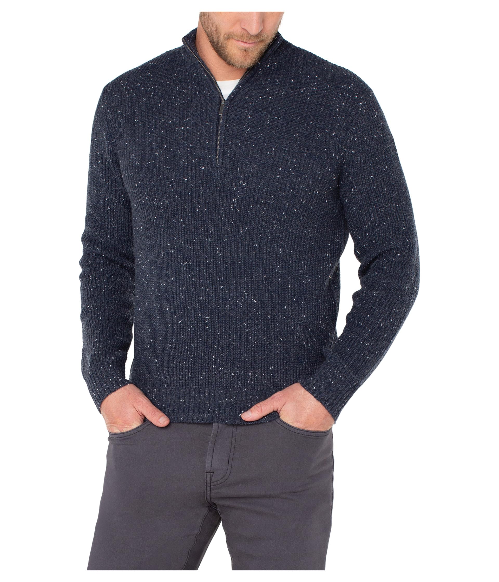 

Свитер Liverpool Los Angeles Donegal Rib 1/4 Zip Sweater, цвет Indigo Blue