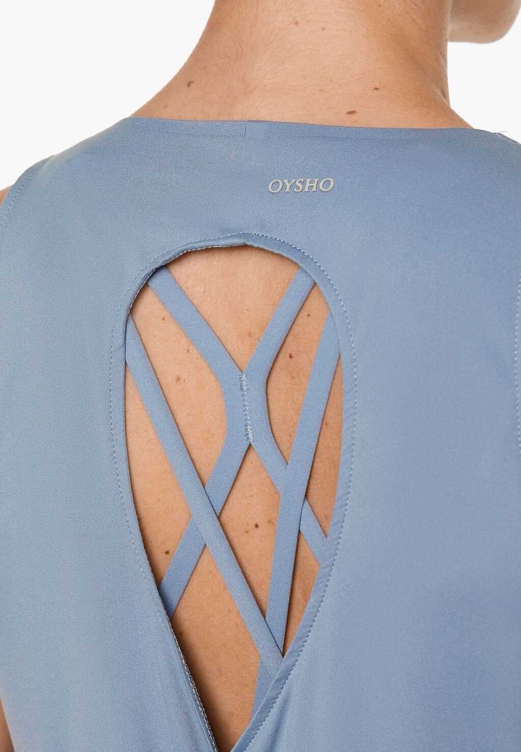 

Топ CROSS BACK OYSHO, светло-голубой деним