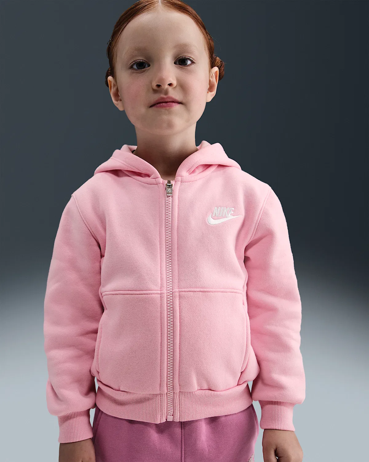 Детская флисовая кофта на молнии Nike Sportswear Club, Medium Soft Pink