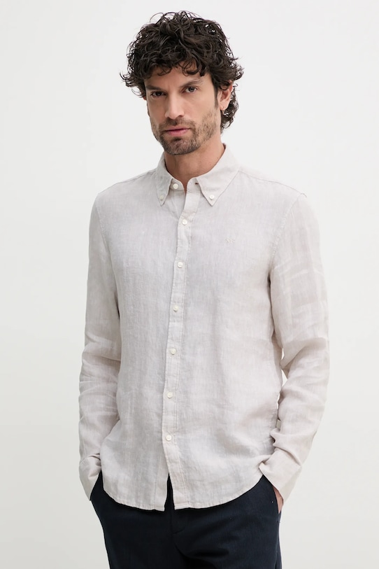 

Льняная рубашка Michael Kors, бежевый