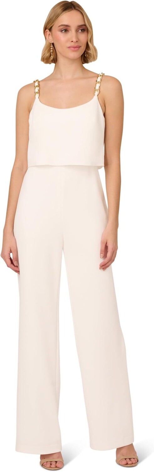 

Платье Adrianna Papell Crepe Chain Strap Jumpsuit, цвет Ivory