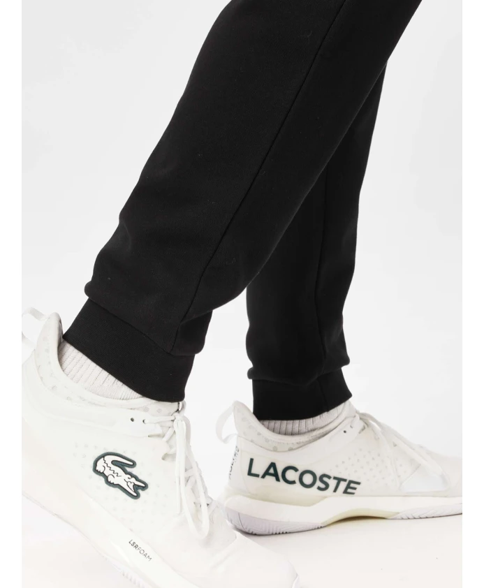 Черные хлопковые спортивные штаны с логотипом в виде крокодила. Lacoste, черный — фото 3