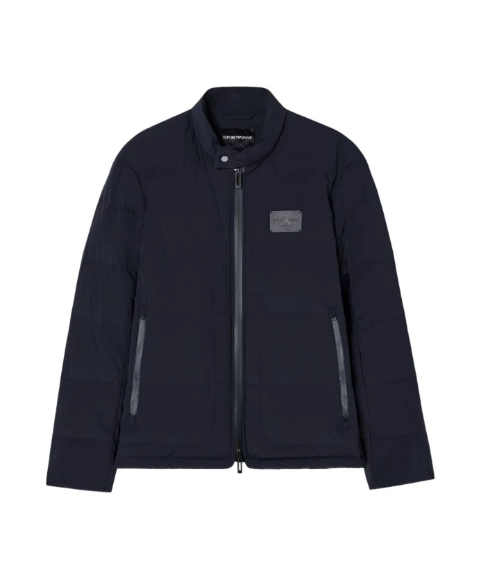 

Стеганая куртка с нашивкой с логотипом Emporio Armani, синий