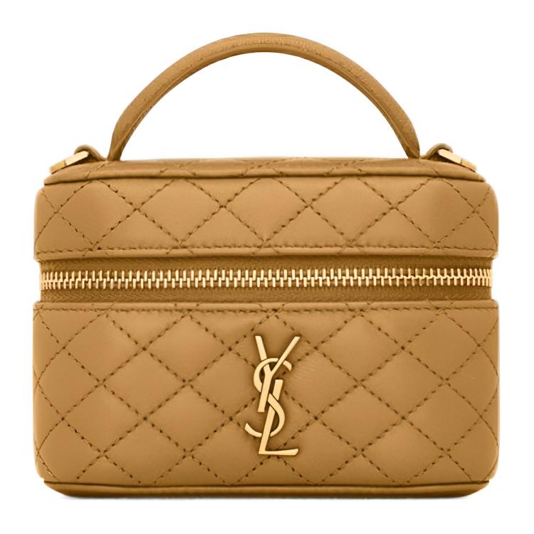 

SAINT LAURENT Мини косметичка GABY из овчины для женщин gold