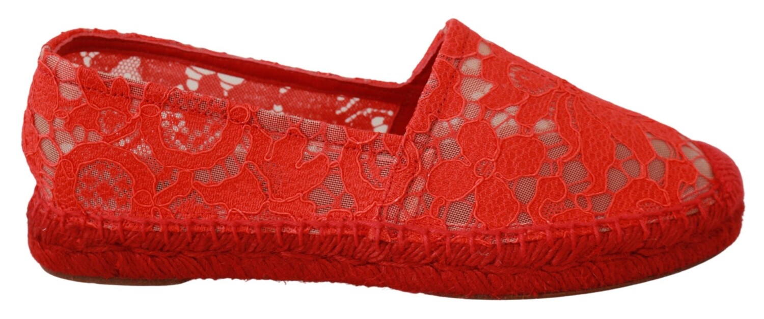 

Dolce & Gabbana Женские эспадрильи из вискозы на плоской подошве, красный