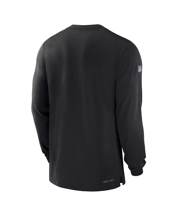 Мужская черная футболка с длинным рукавом New York Jets 2023 Sideline Performance Nike — фото 2