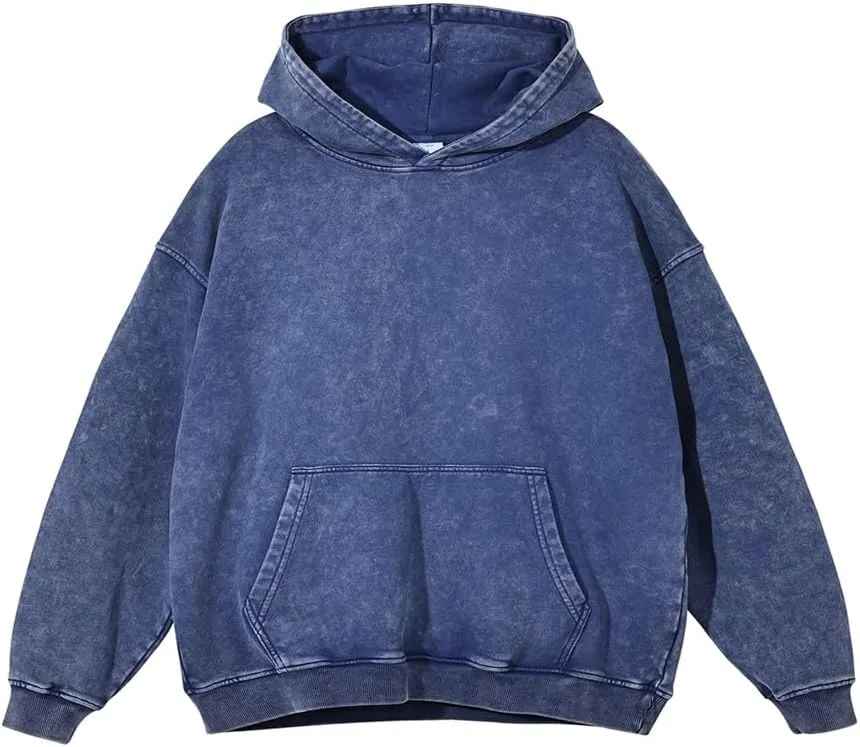 

Oversized Hoodies for Men Vintage Acid Wash Sweatshirt Casual Hooded Pullover with Pockets Streetwear Botong