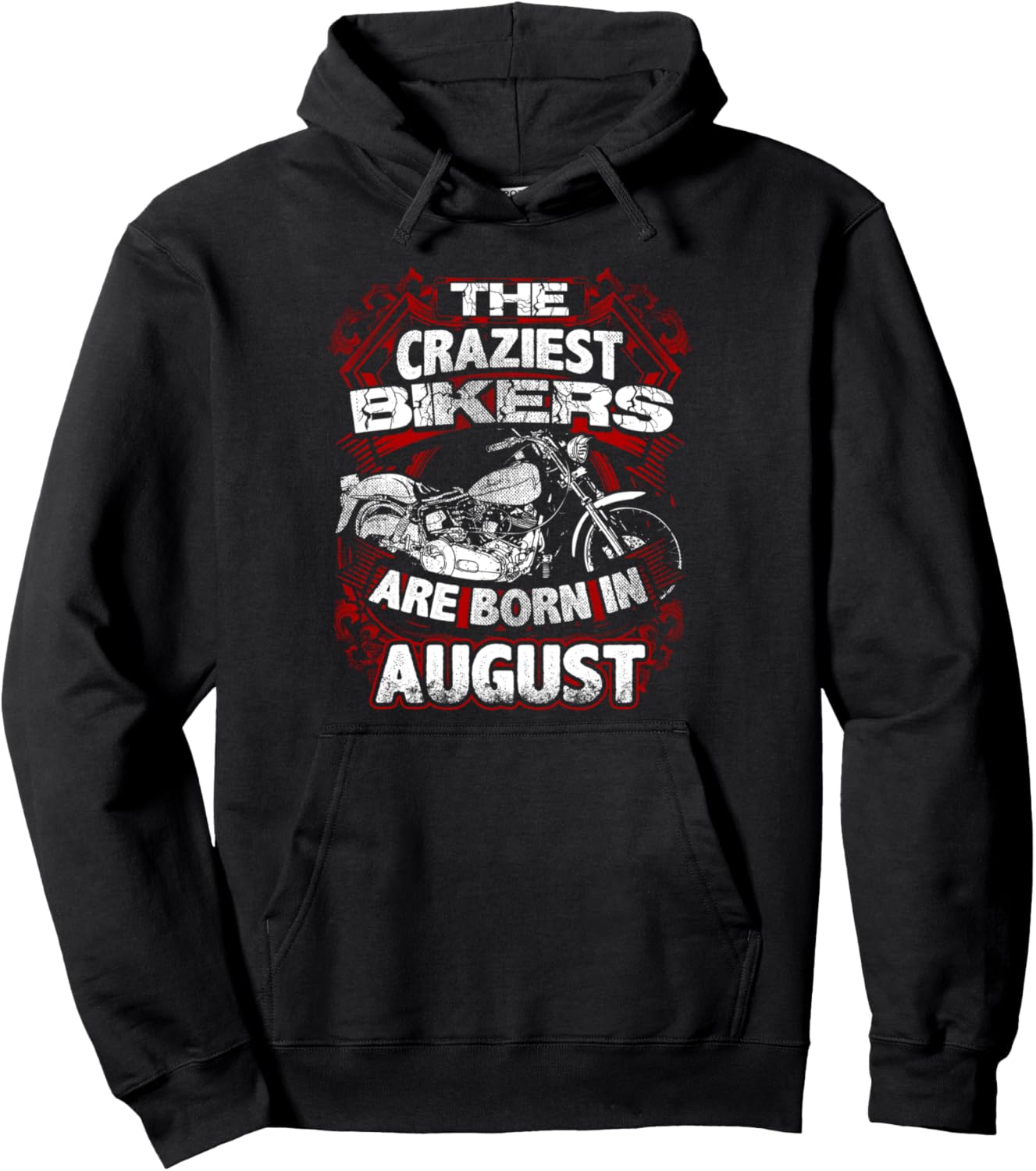 

Мужская байкерская толстовка August Crazy Biker Hoodie, выпущенная к дню рождения Motorcycle Gifts For Bikers Nyc, черный