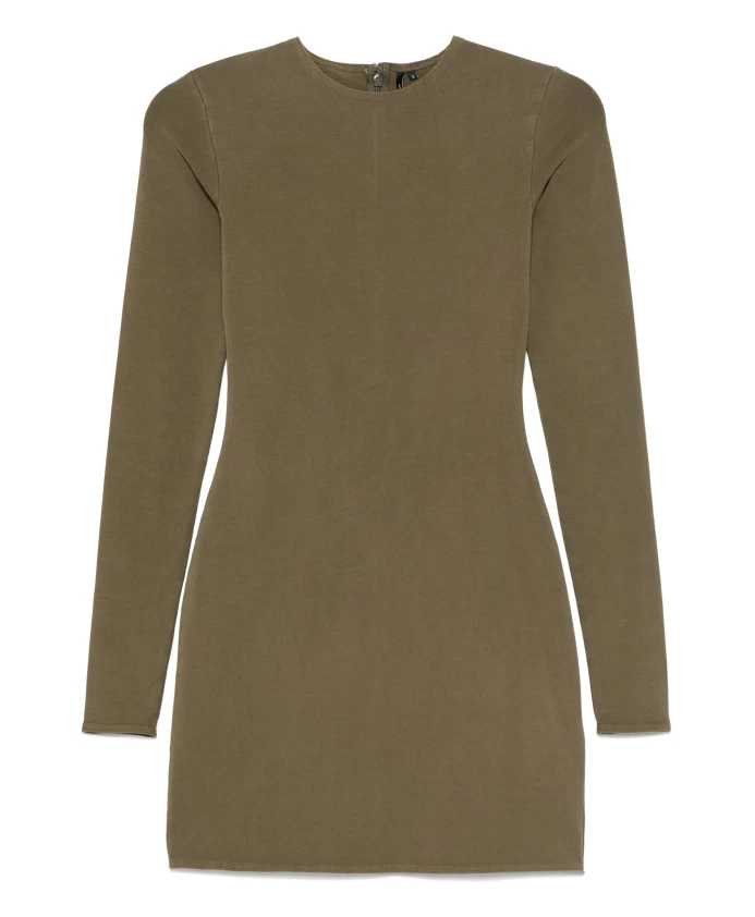 

Мини-Платье из хлопка и спандекса в стиле милитари с длинными рукавами. Entire Studios, зеленый